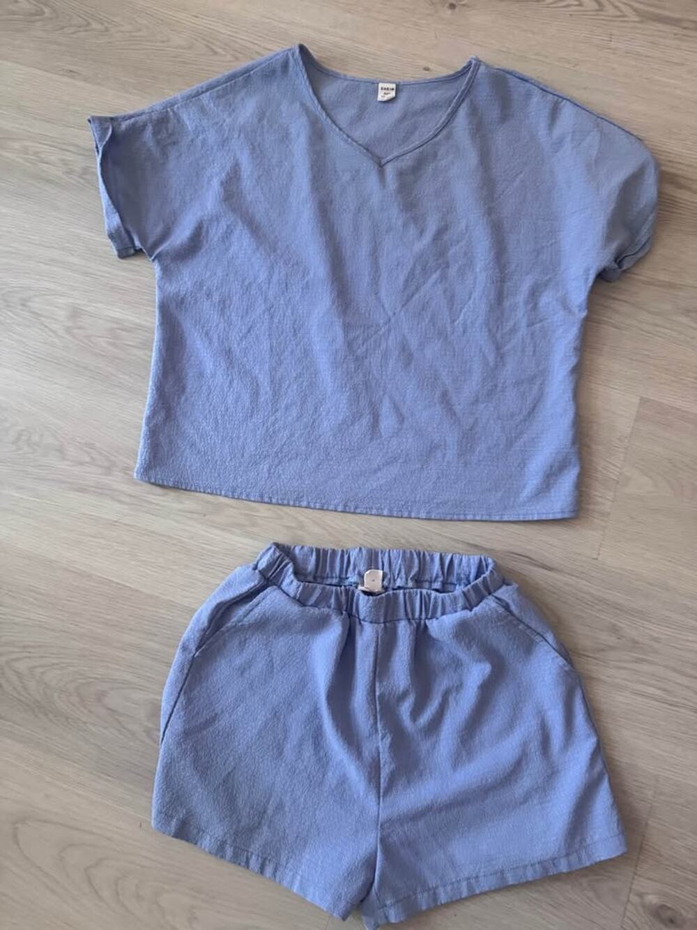 Girls Size 11-12 Blue Matching Outfit Shorts Set